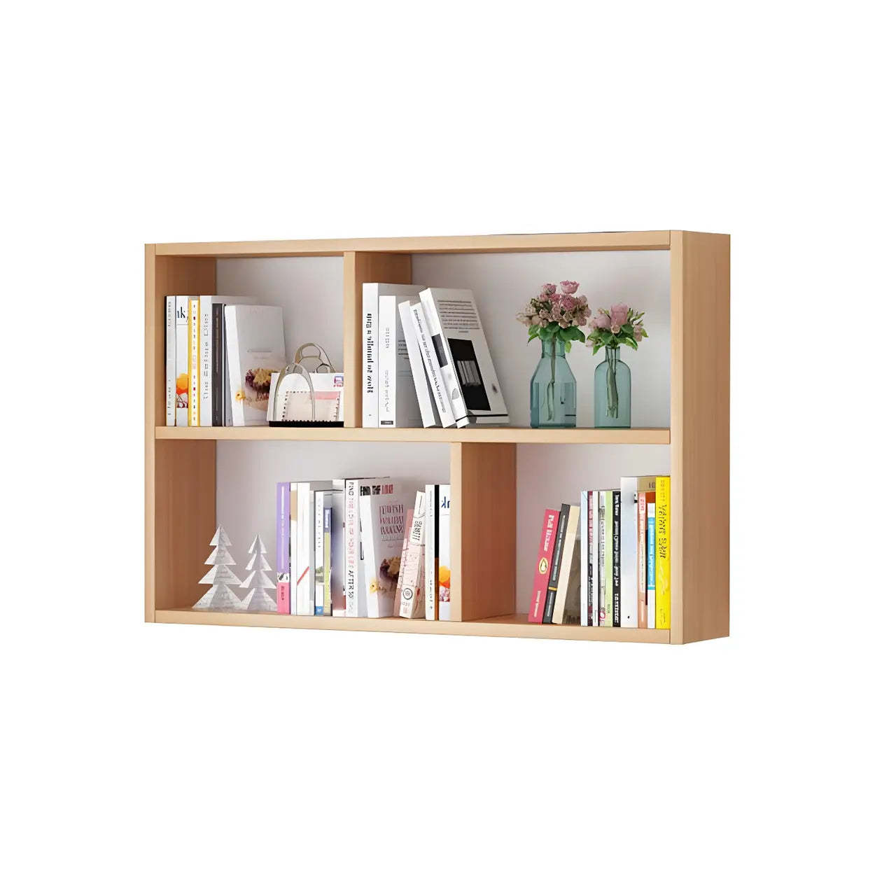 Lighom modern bookshelf wall-mounted white bookcases