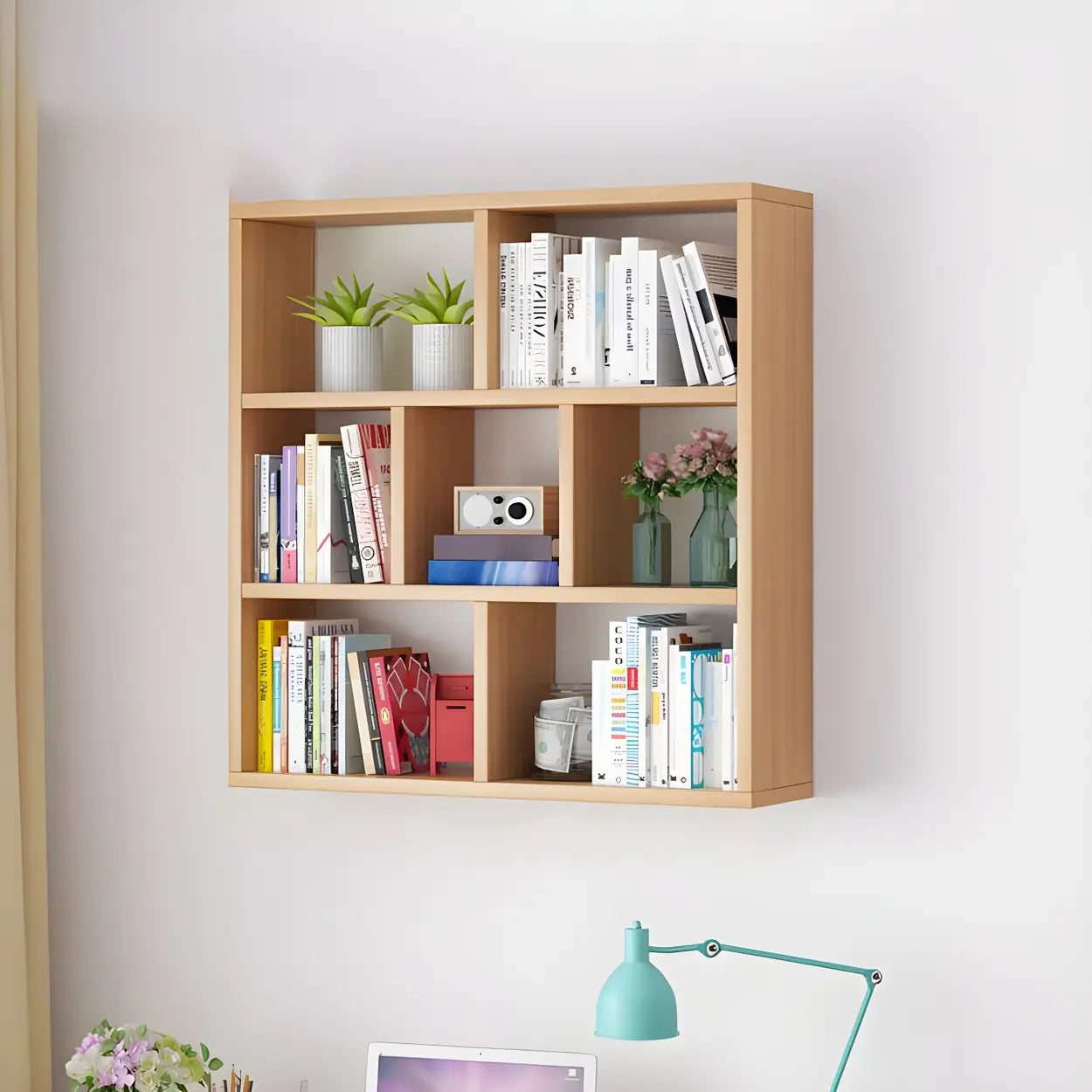 Wall-Mounted Rectangular Bookshelf