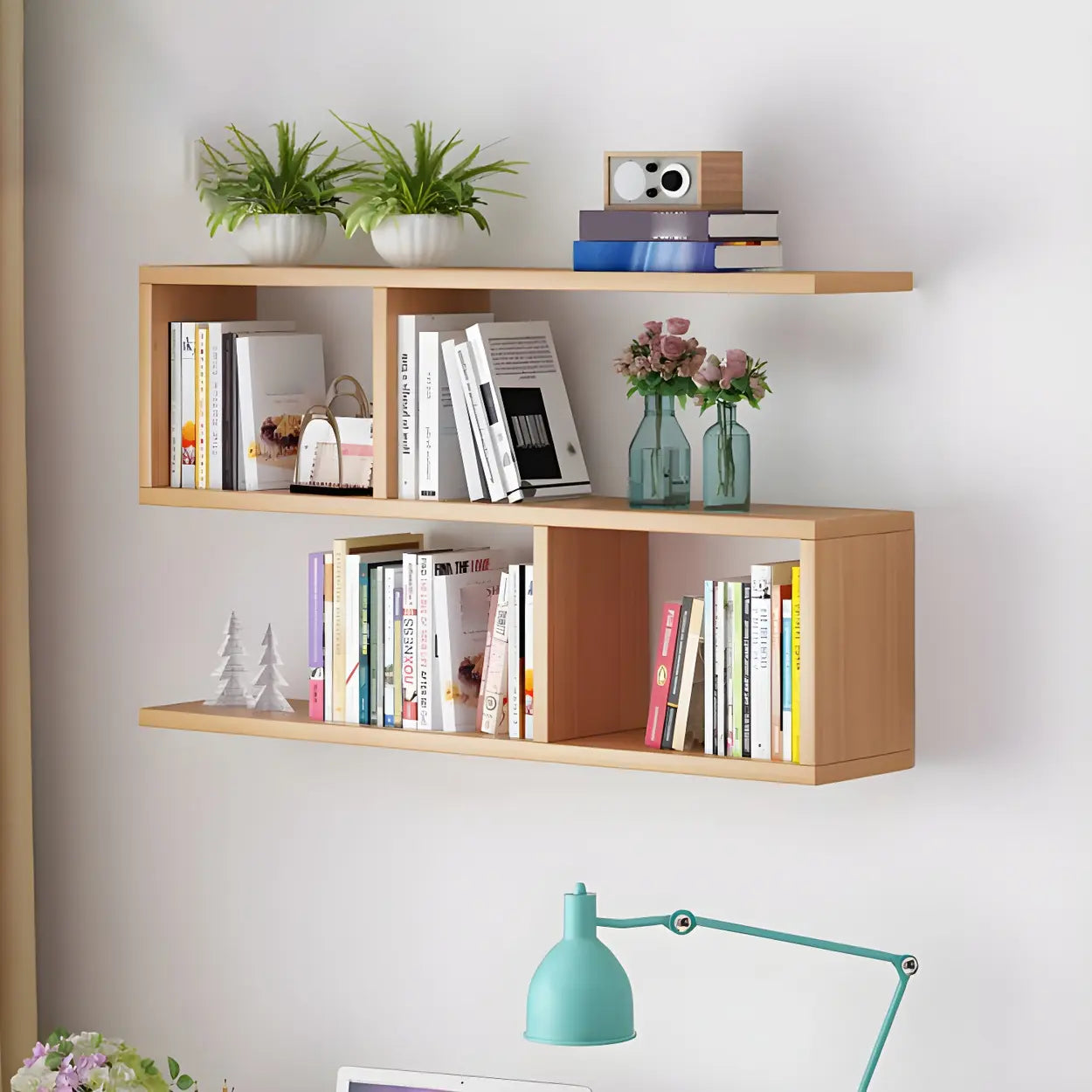 Wall-Mounted Rectangular Bookshelf