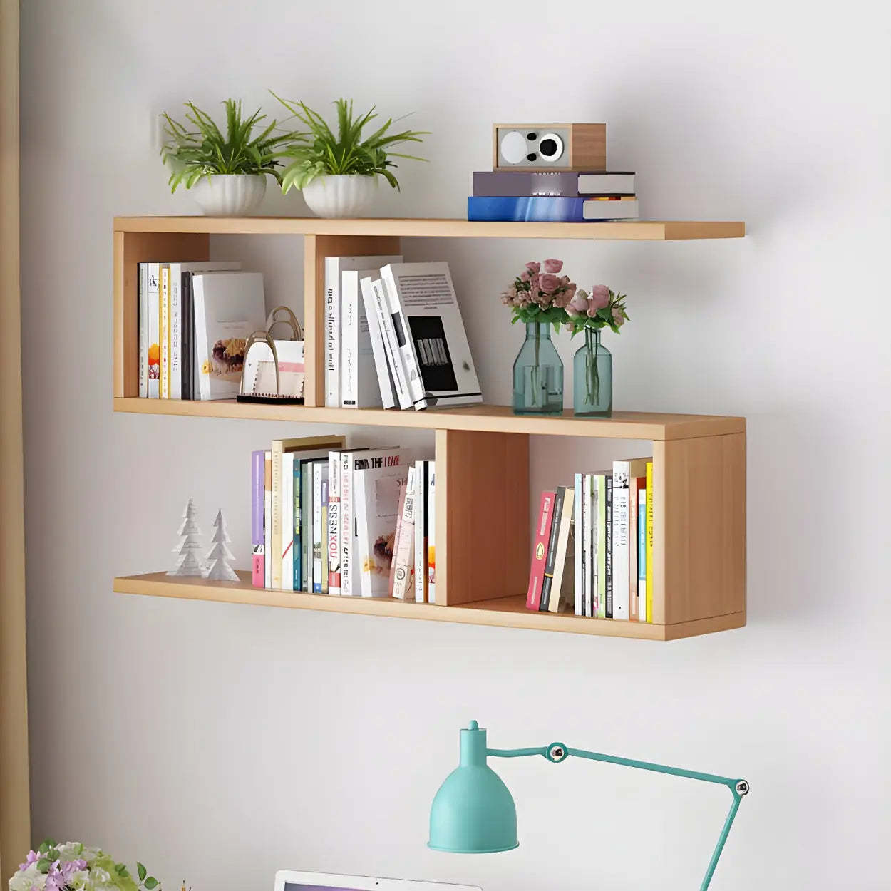 Wall-Mounted Rectangular Bookshelf