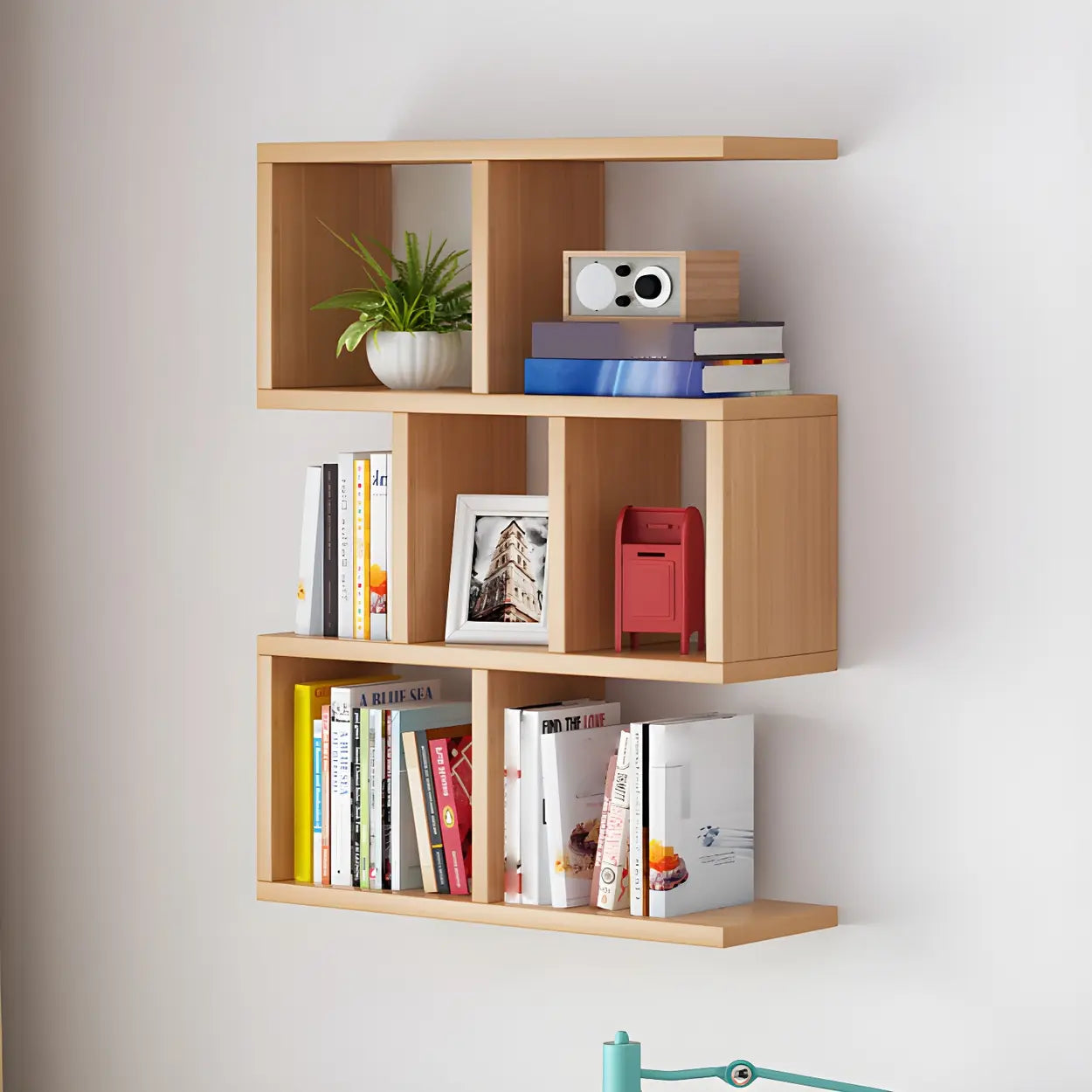 Wall-Mounted Rectangular Bookshelf