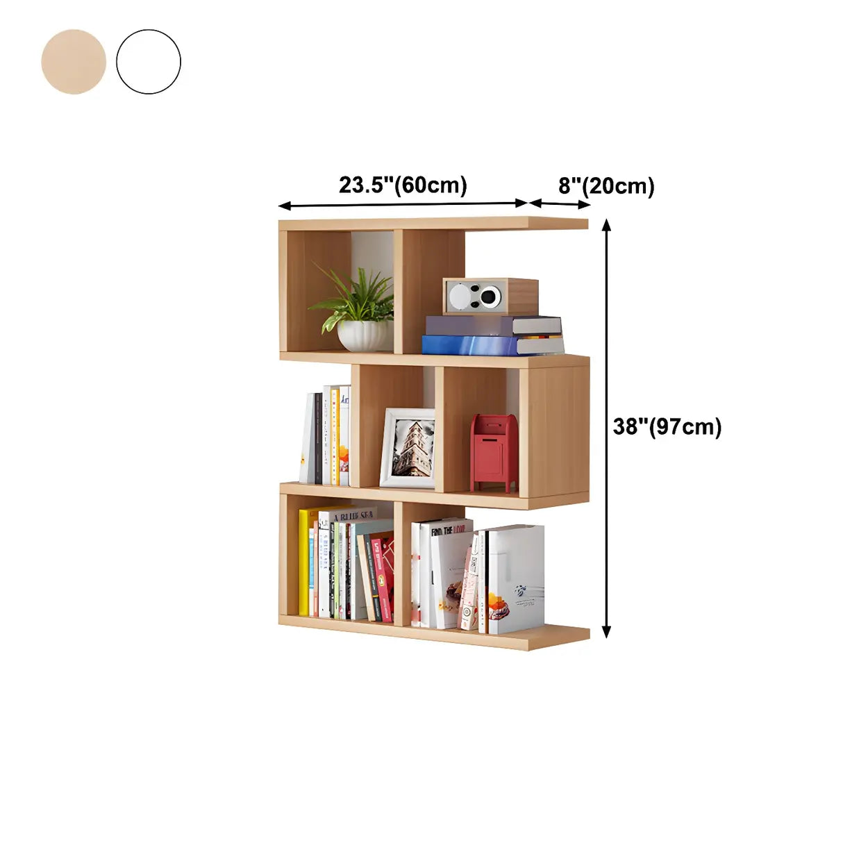 Wall-Mounted Rectangular Bookshelf