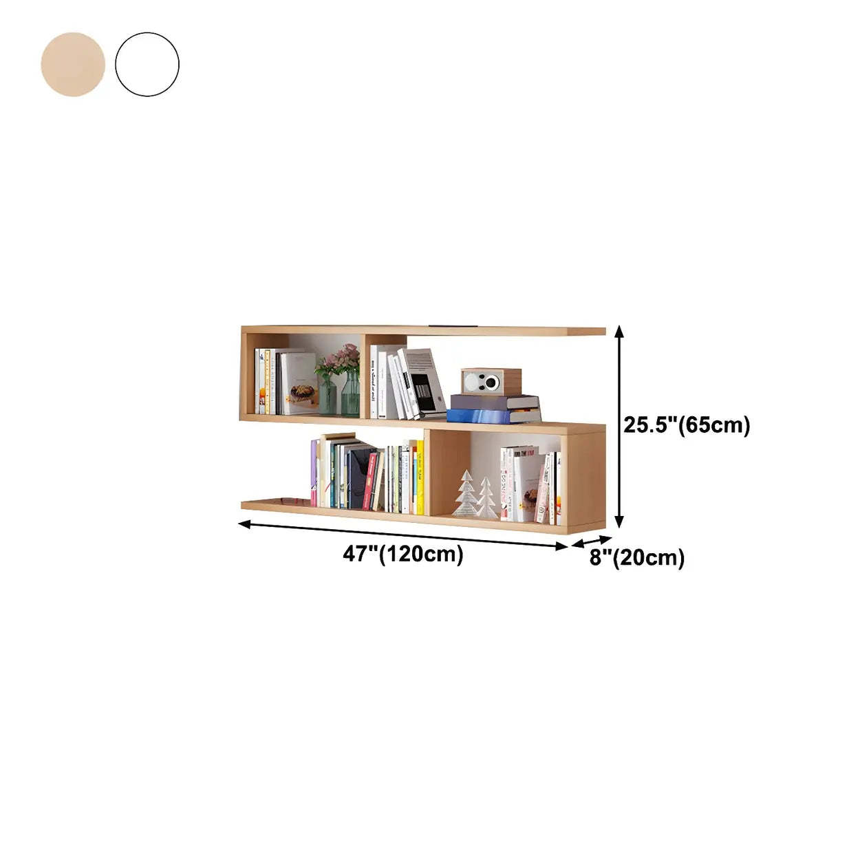 Wall-Mounted Rectangular Bookshelf