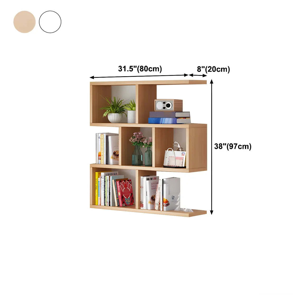 Wall-Mounted Rectangular Bookshelf