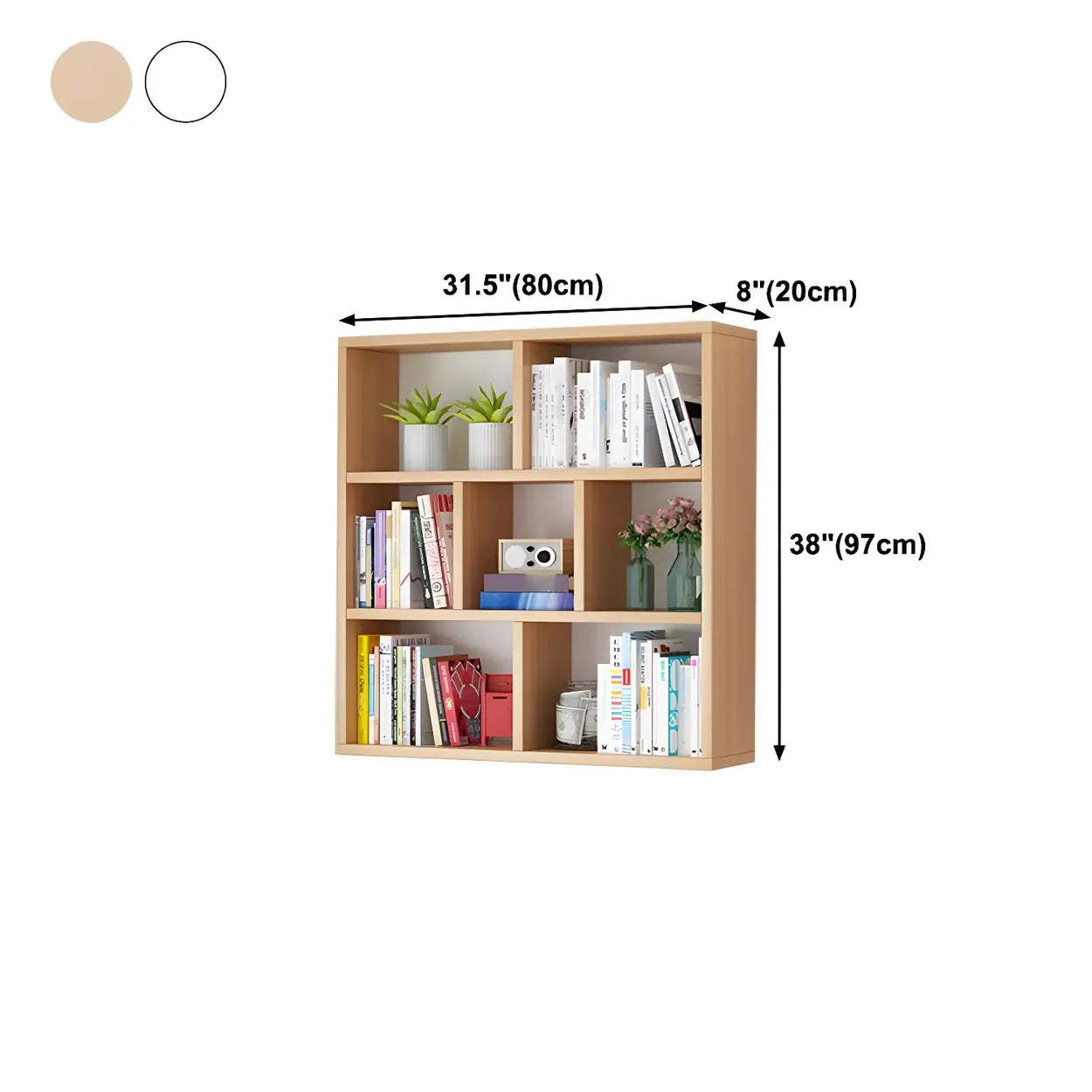 Wall-Mounted Rectangular Bookshelf