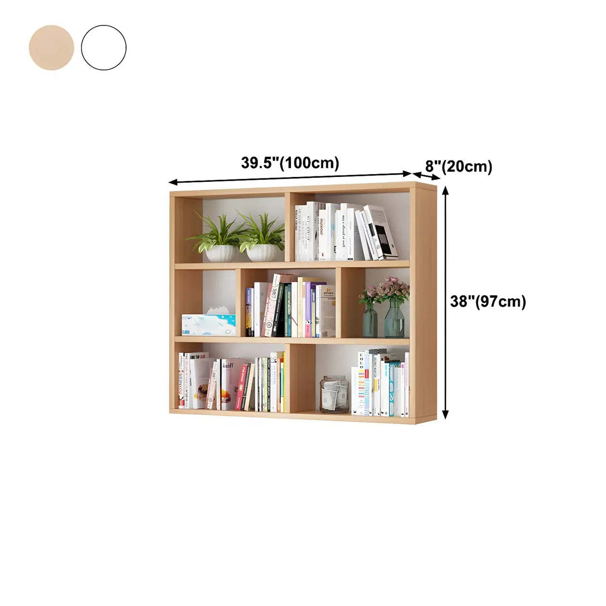 Wall-Mounted Rectangular Bookshelf