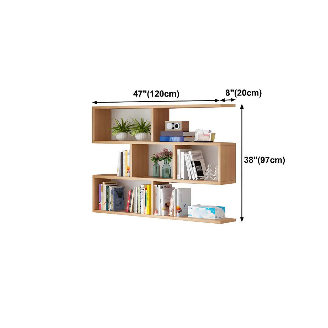 Wall-Mounted Rectangular Bookshelf