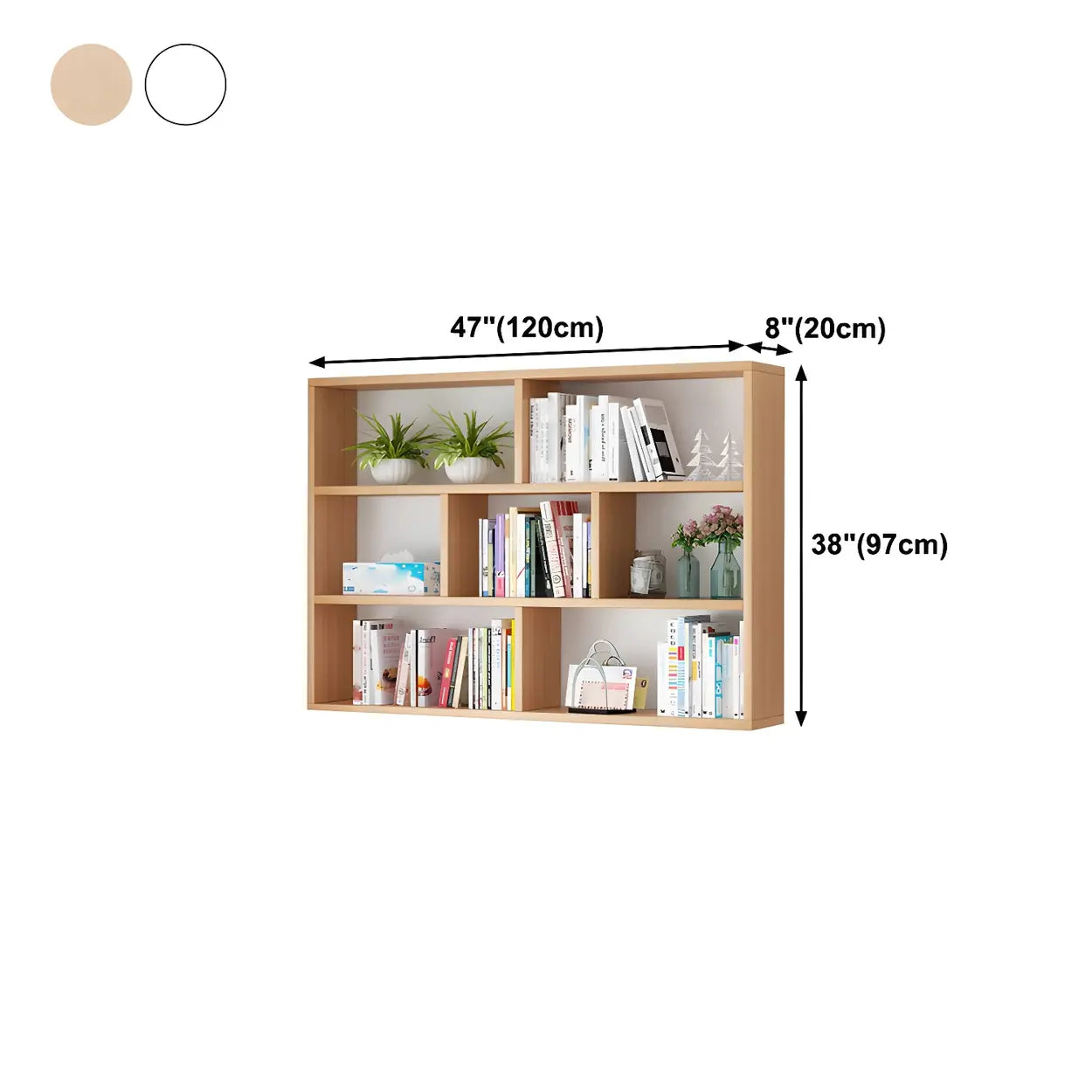 Wall-Mounted Rectangular Bookshelf