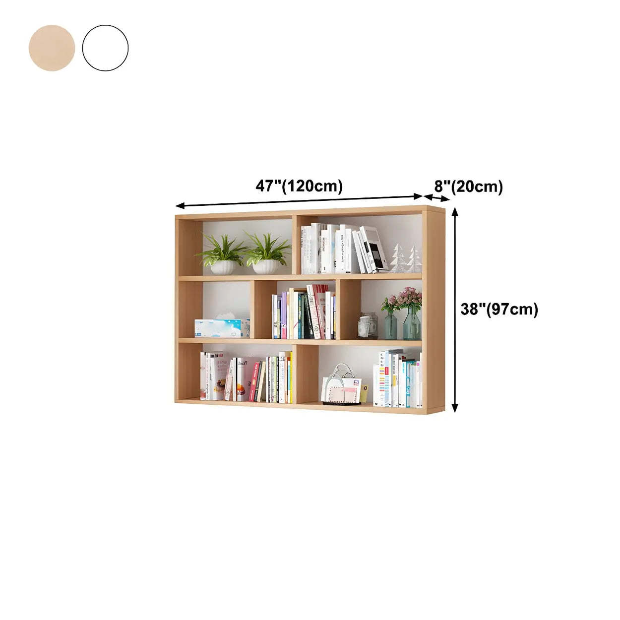 Wall-Mounted Rectangular Bookshelf