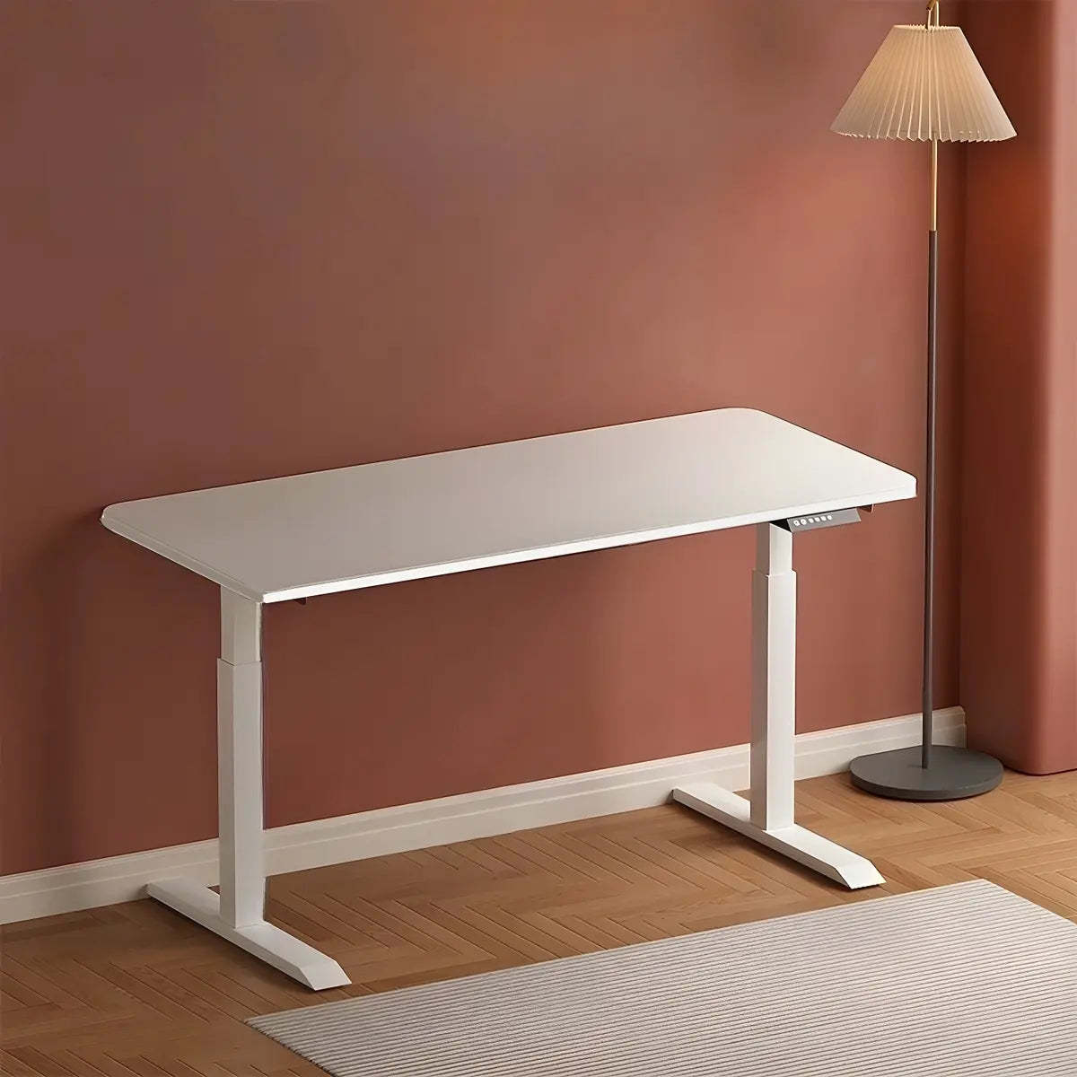 Contemporary White Adjustable T-Shape Standing | Lighom