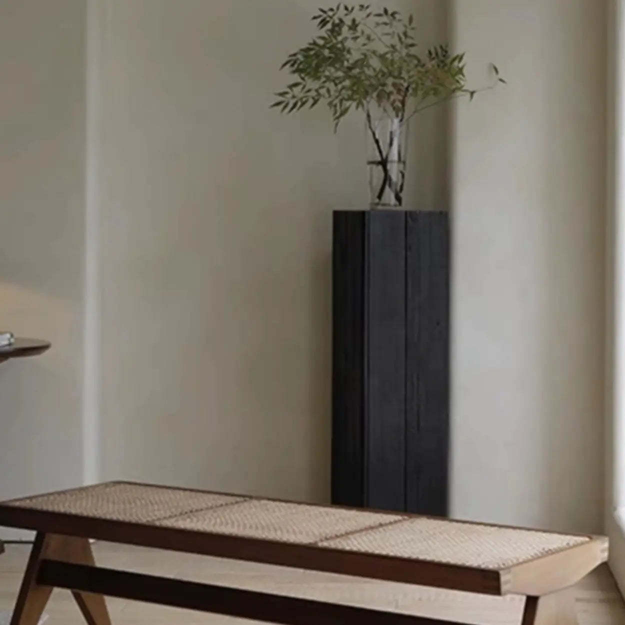 Lighom modern square block wood glass display cabinets