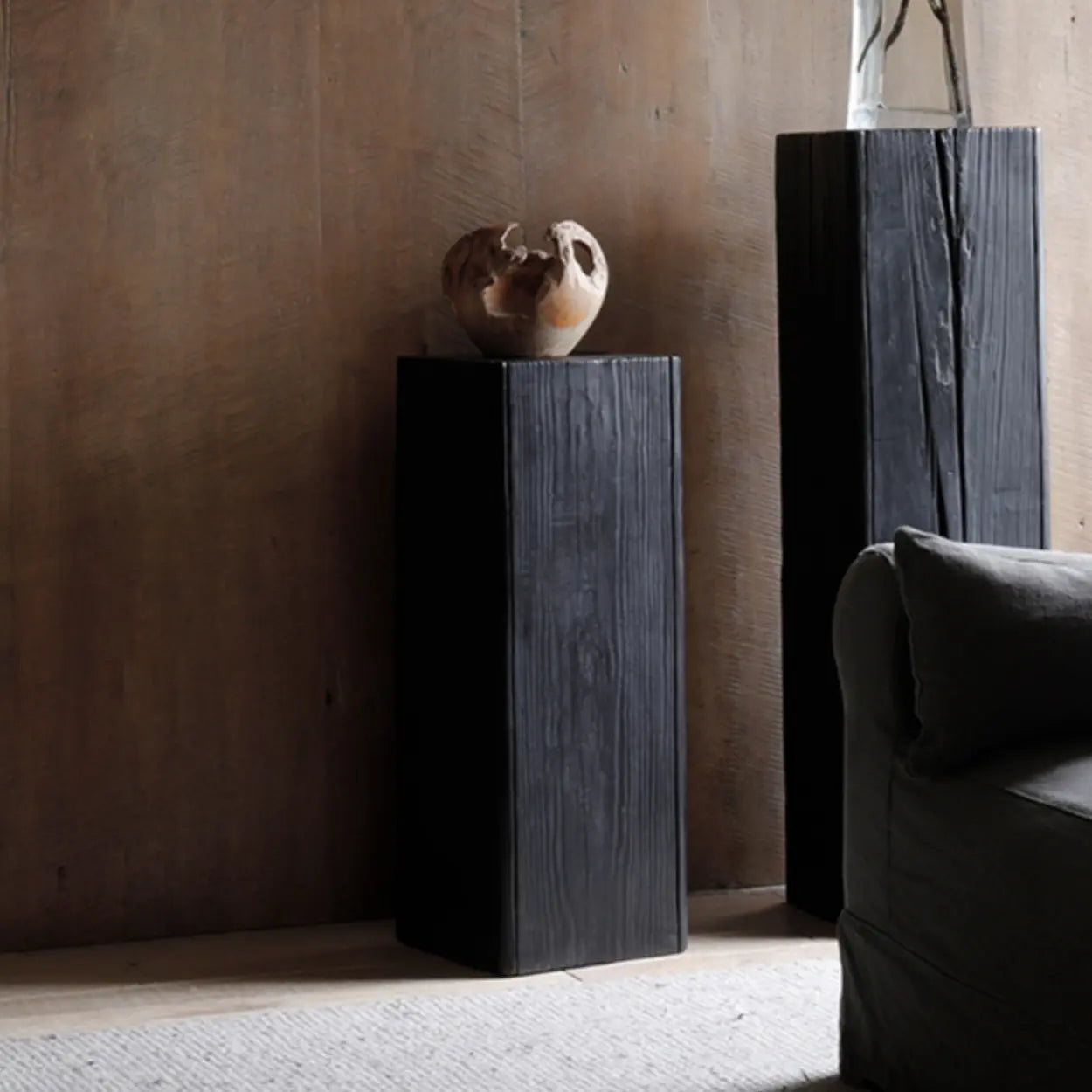 Wood Block Square Side Table