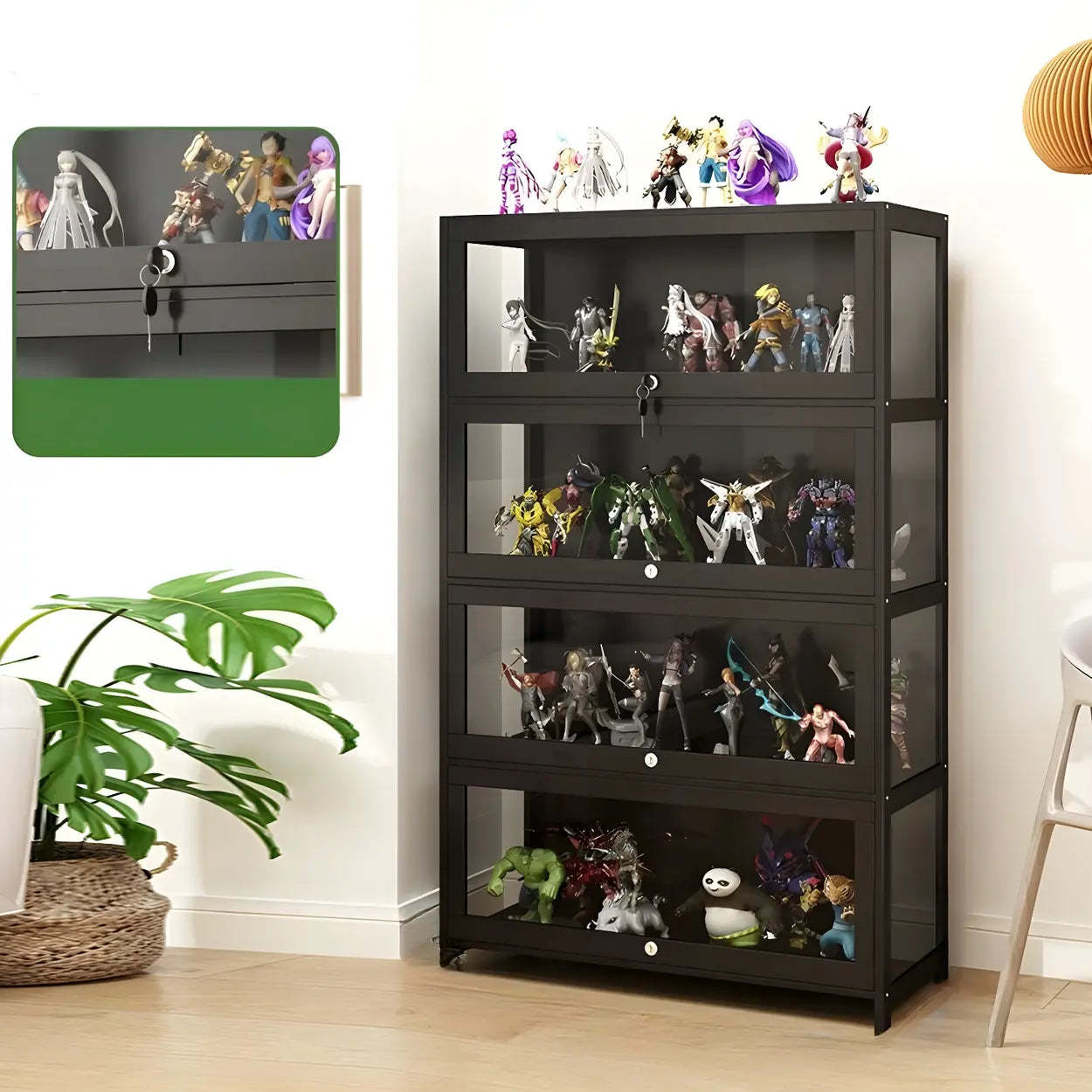Wooden Figure Display Cabinet