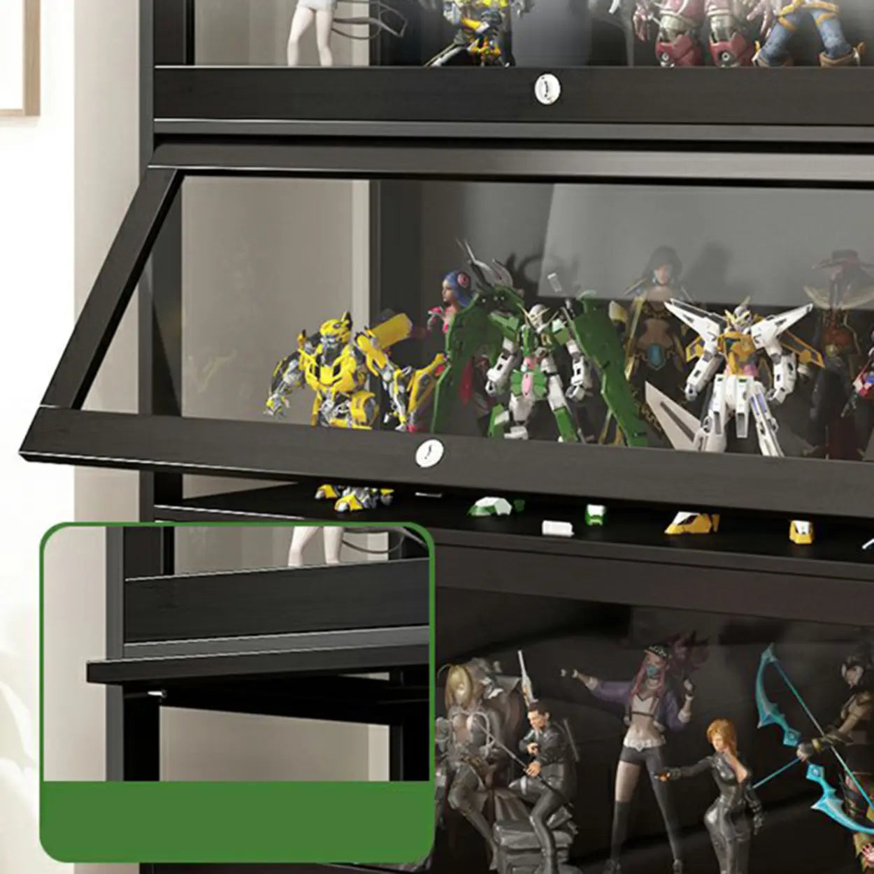 Wooden Figure Display Cabinet