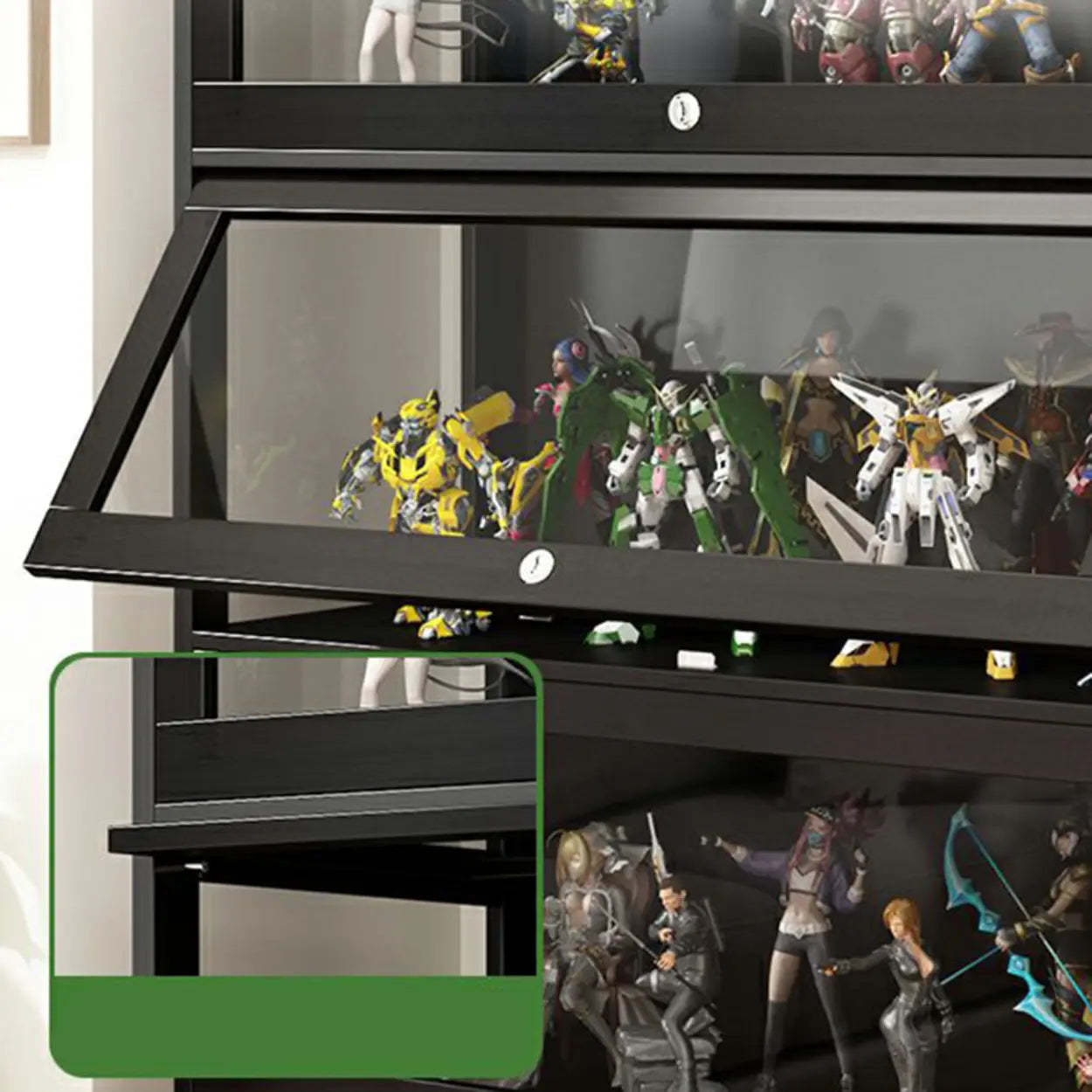 Wooden Figure Display Cabinet
