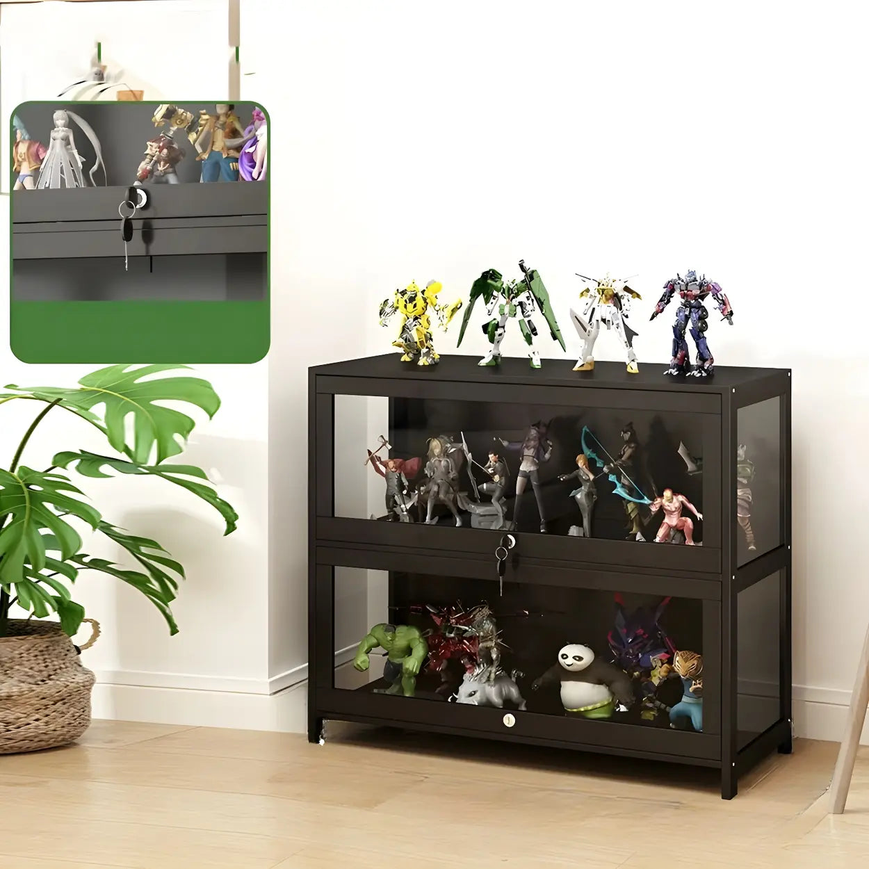 Wooden Figure Display Cabinet
