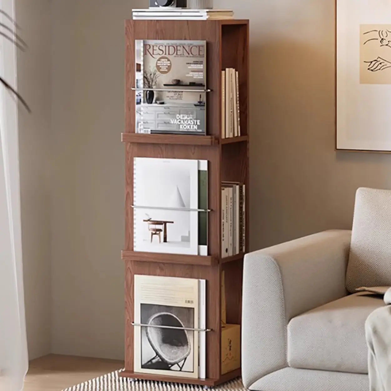 Contemporary Wood 3-Tier Cube Kids Bookshelf