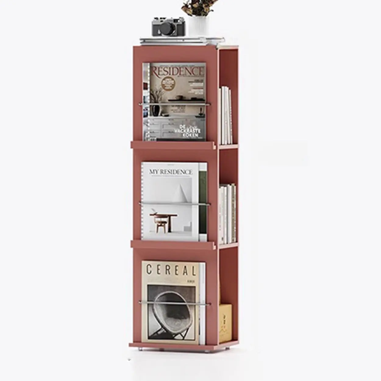 Contemporary Wood 3-Tier Cube Kids Bookshelf — White