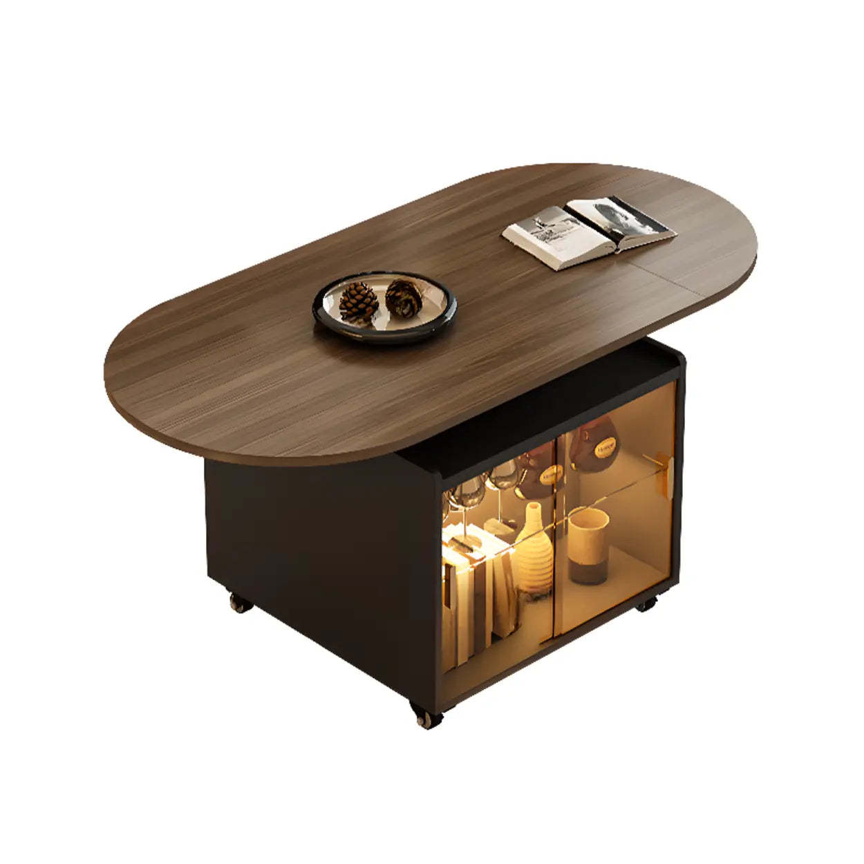 Convertible Wood Lift-Top Cabinet Coffee Table