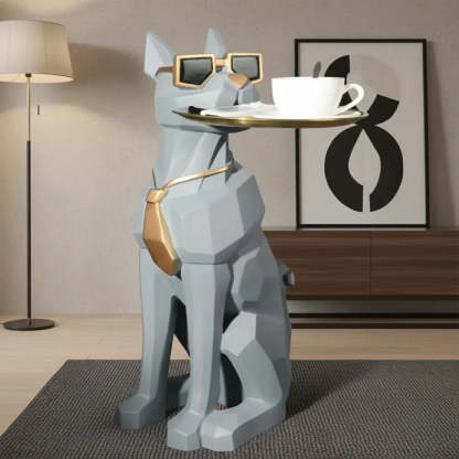 Dog-Shape Side Table with Tray — Green