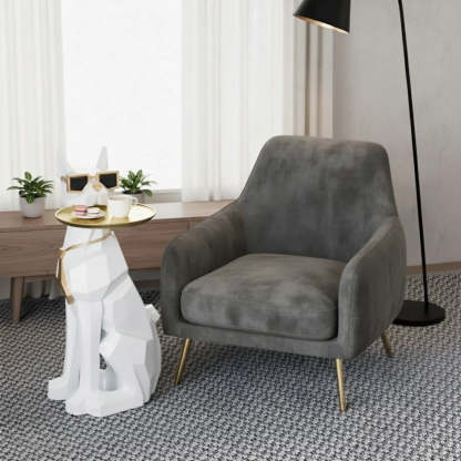Modern dog-shape tray coffee tables in metal — White
