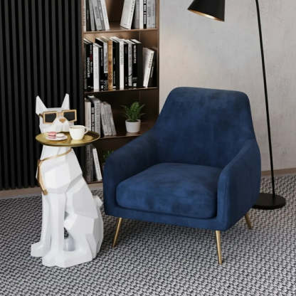 Modern dog-shape tray gray metal resin coffee tables