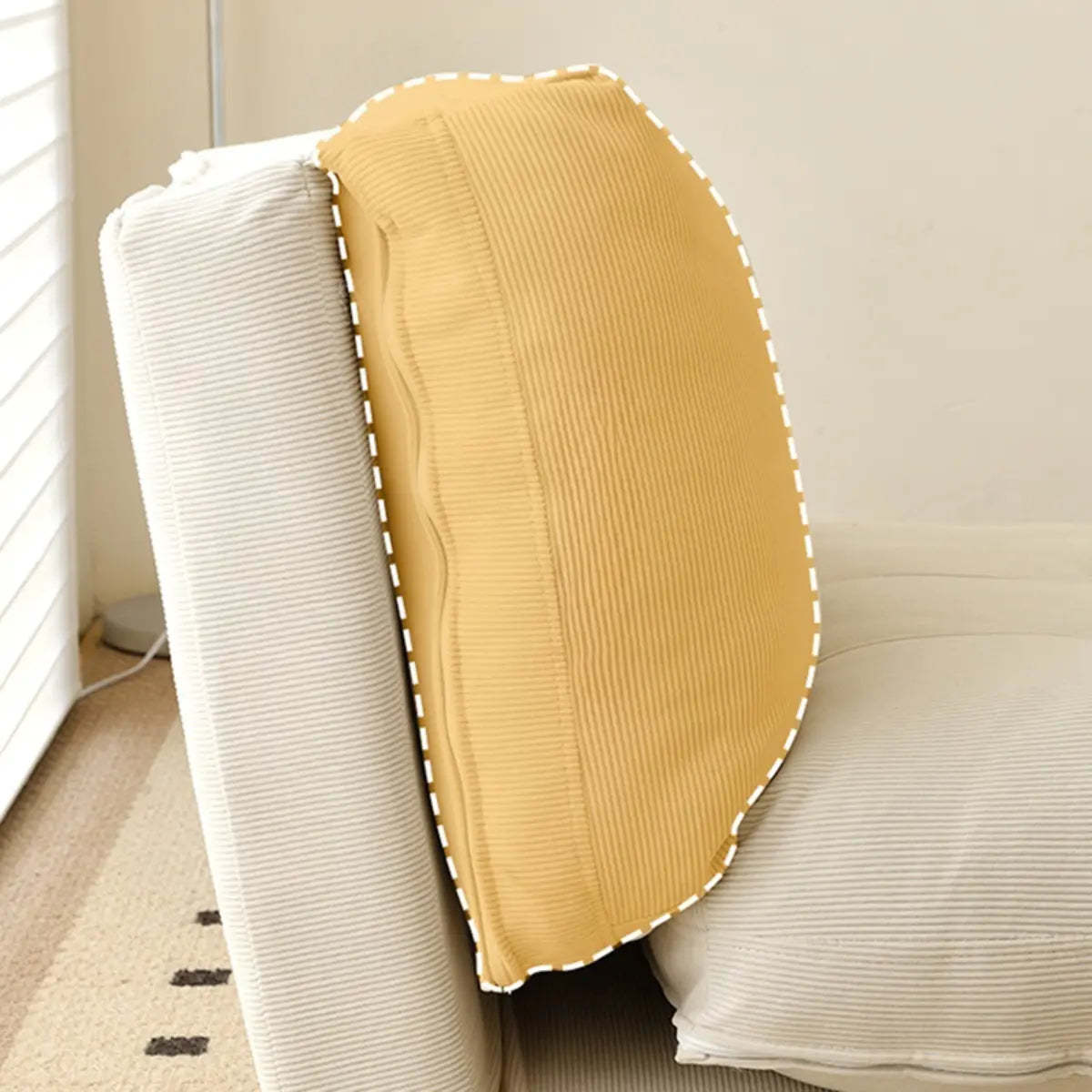 Corduroy Tufted Back Metal Frame Convertible Chair