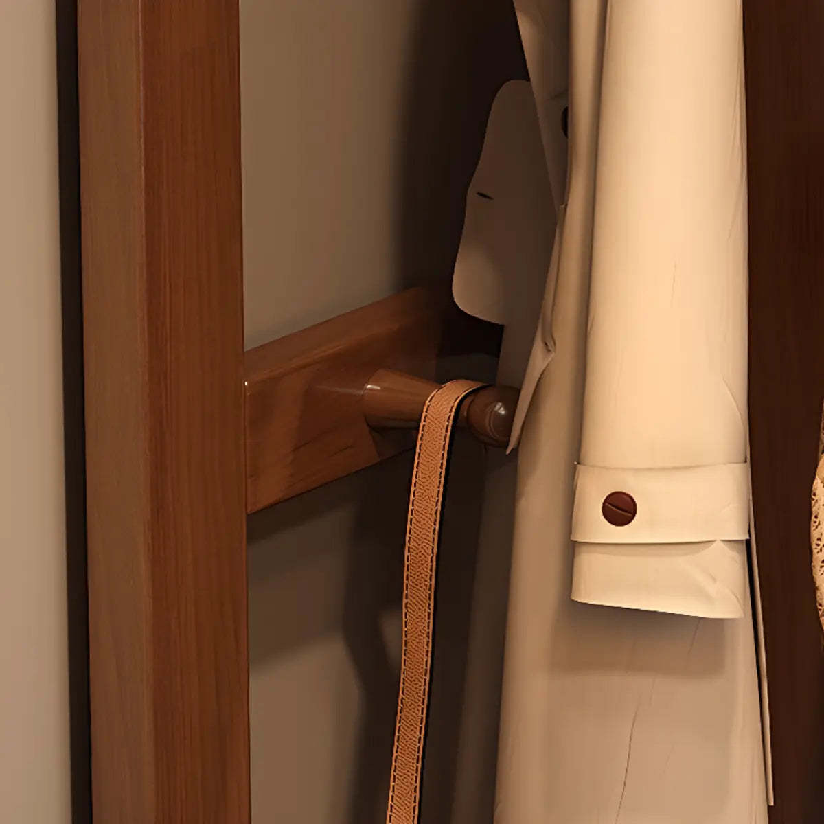 Corner Wood Coat Rack with Shelves