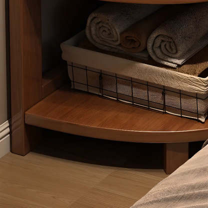Corner Wood Coat Rack with Shelves