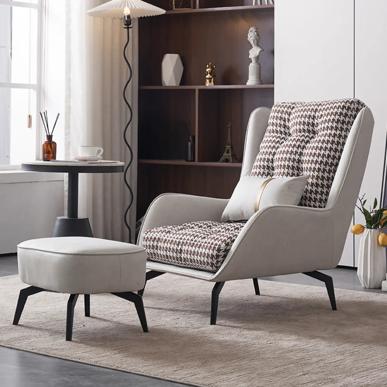 Biscuit Back Flared Arm Tufted Accent Chair