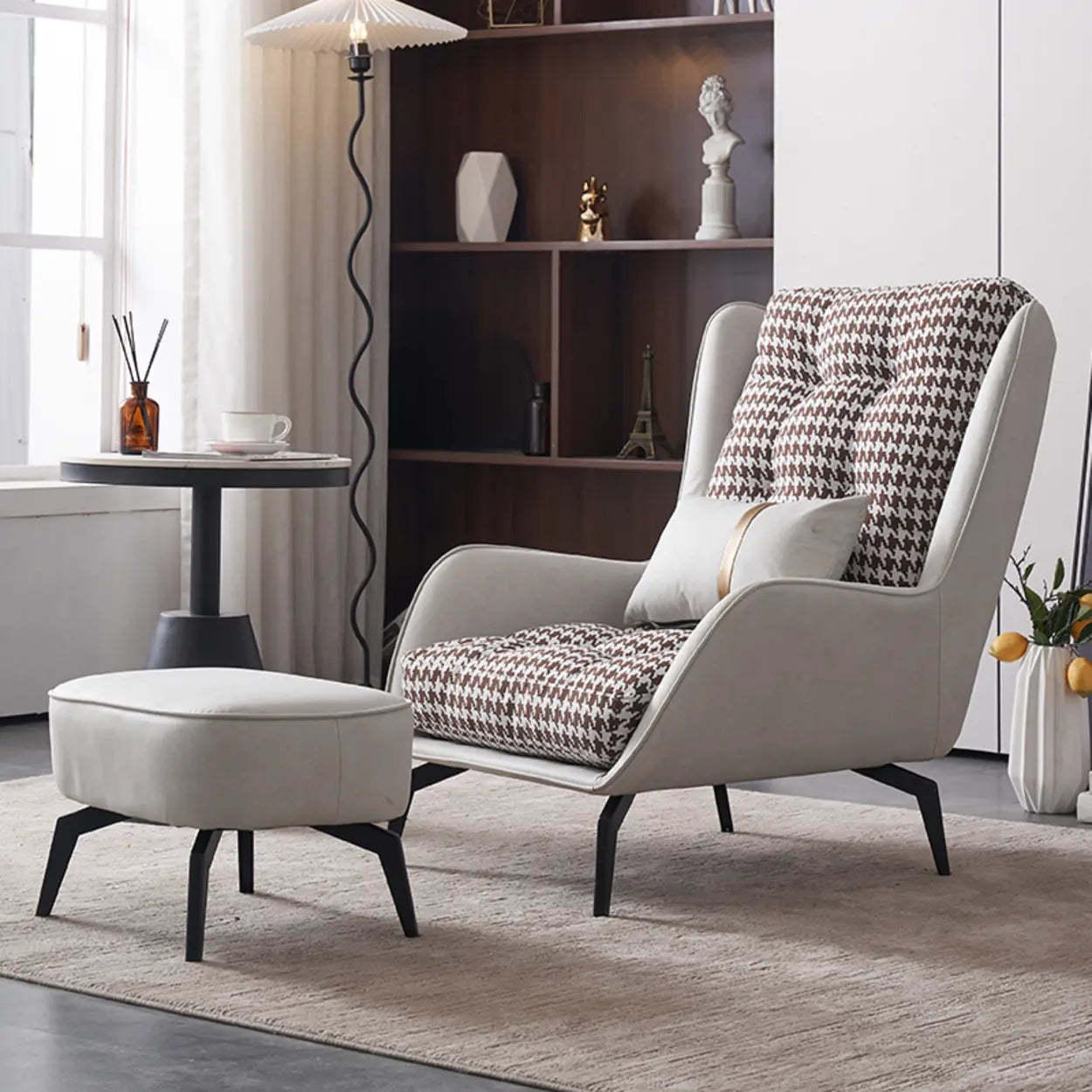 Biscuit Back Flared Arm Tufted Accent Chair