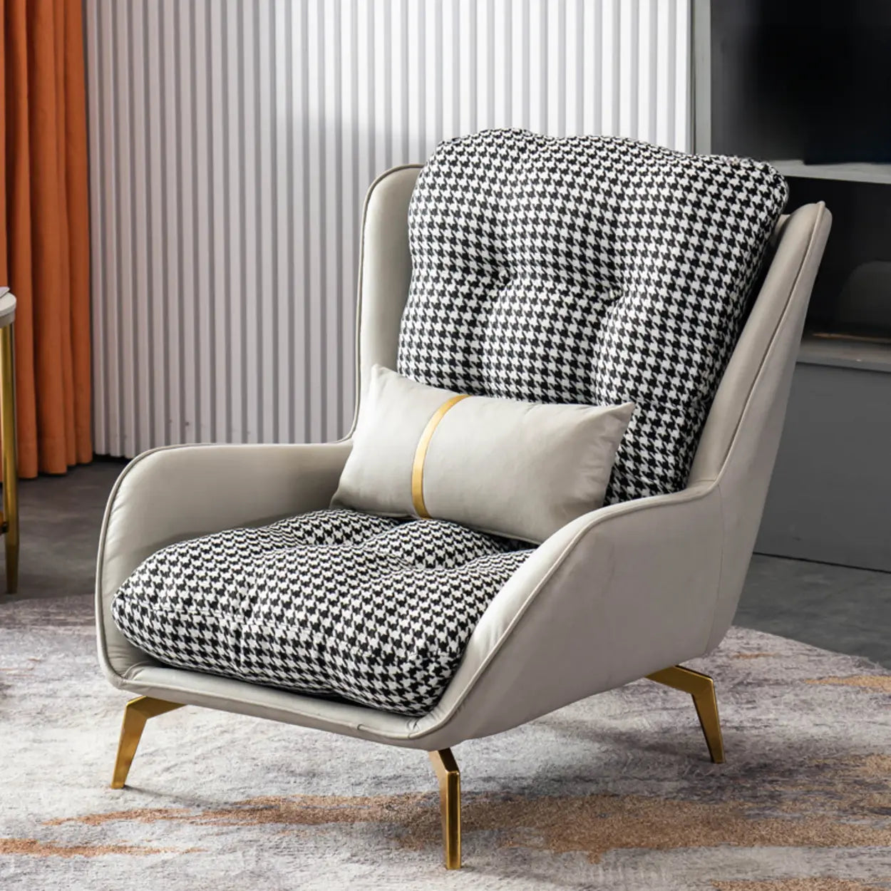 Biscuit Back Flared Arm Tufted Accent Chair