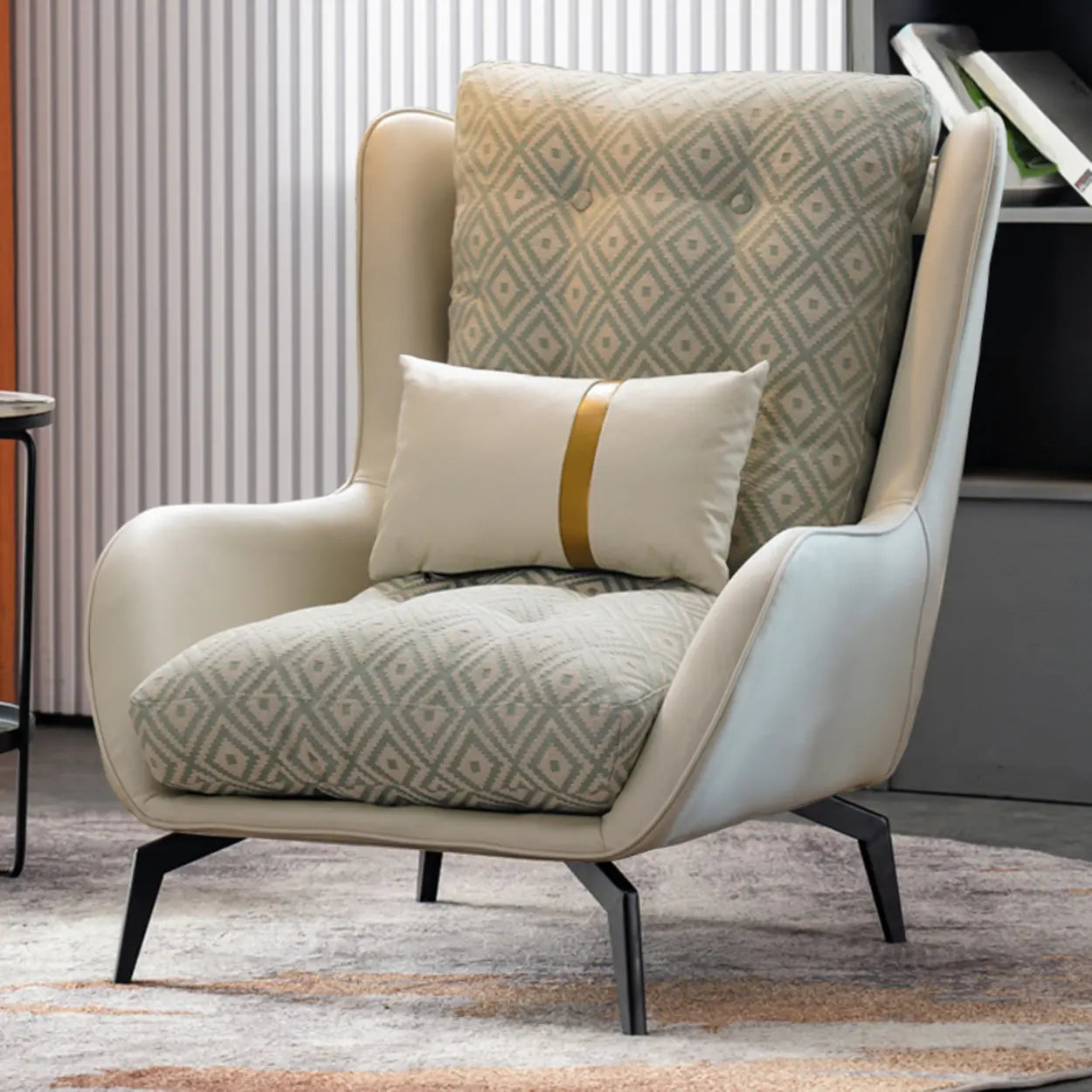 Biscuit Back Flared Arm Tufted Accent Chair