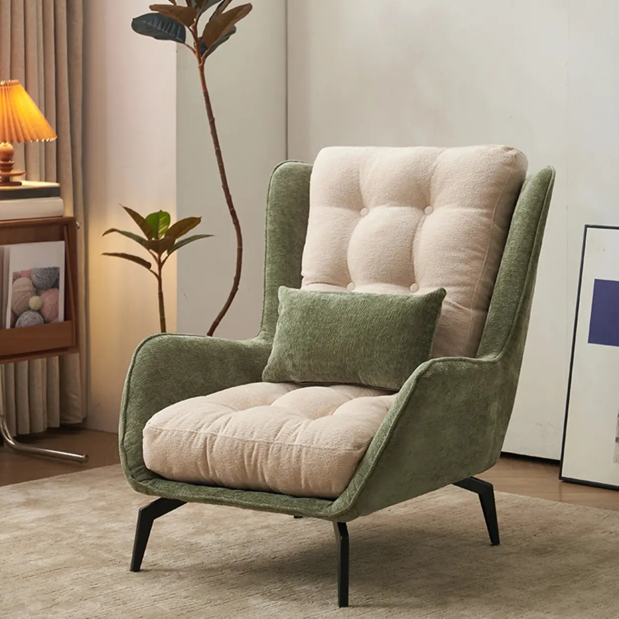 Biscuit Back Flared Arm Tufted Accent Chair