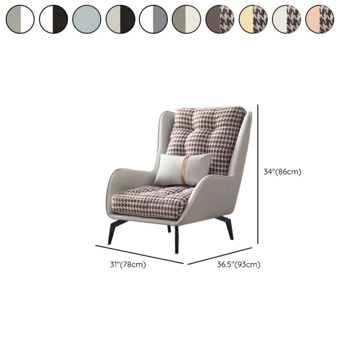 Biscuit Back Flared Arm Tufted Accent Chair