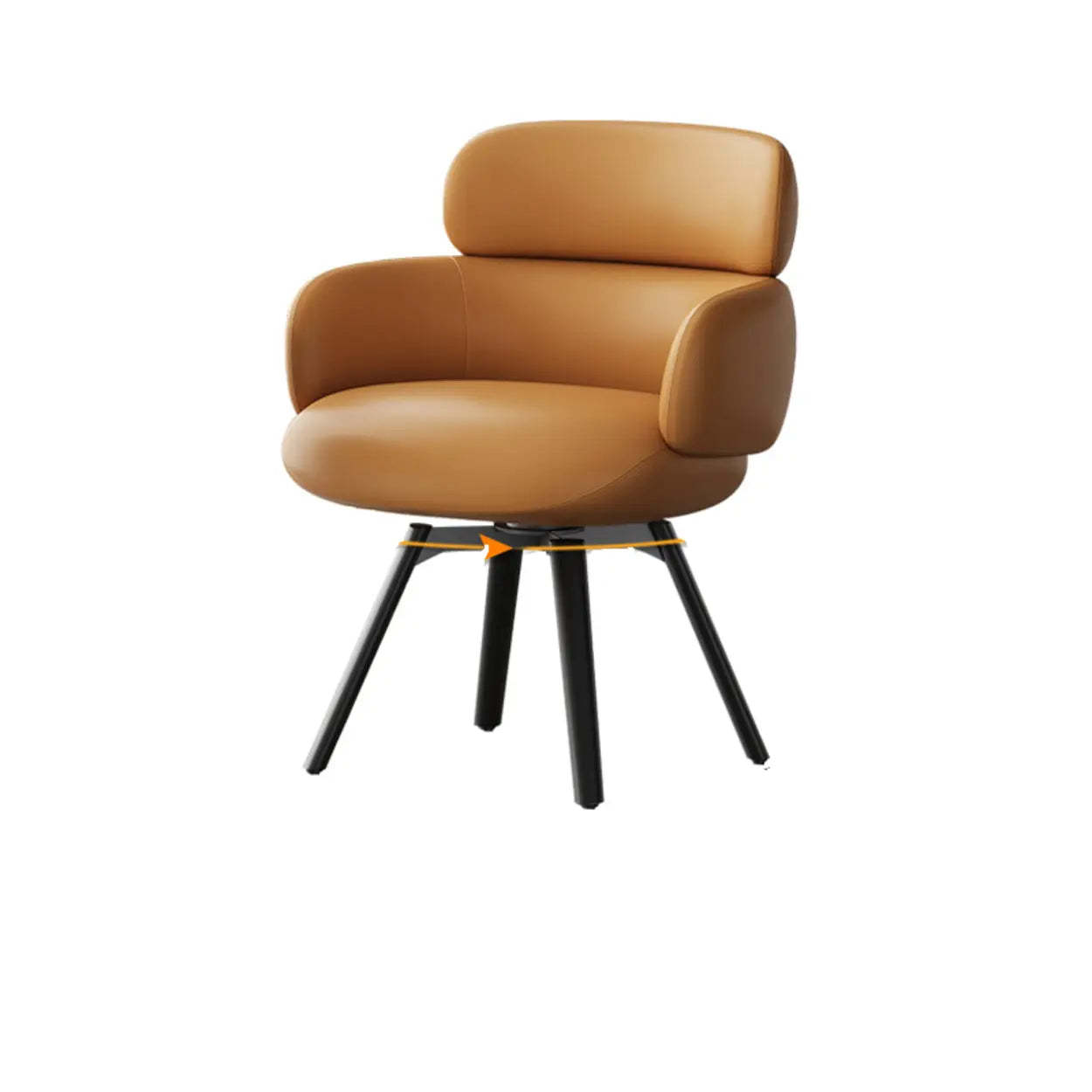 Blue Gray Cozy Solid-Back Leather Dining Chair