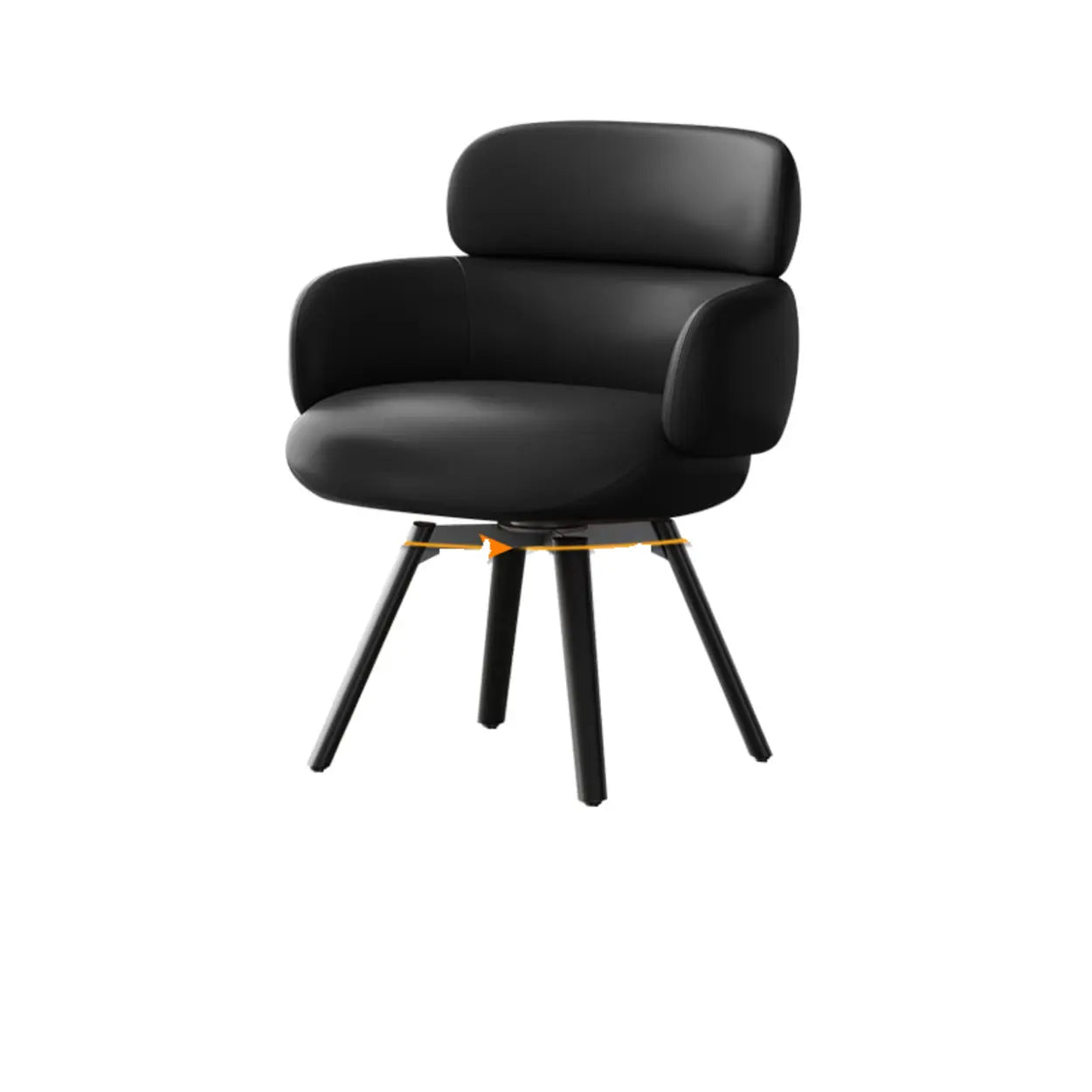 Blue Gray Cozy Solid-Back Leather Dining Chair
