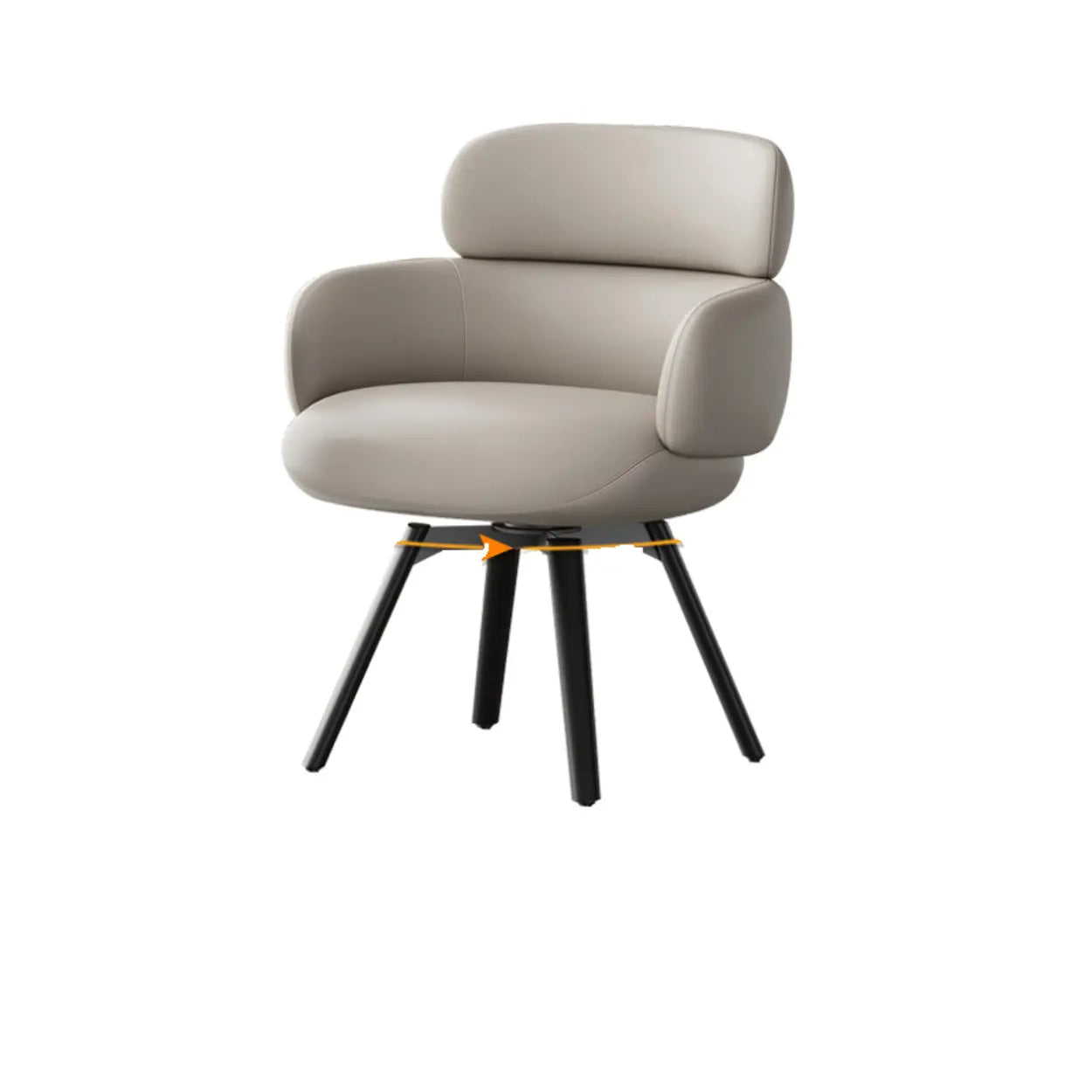 Blue Gray Cozy Solid-Back Leather Dining Chair