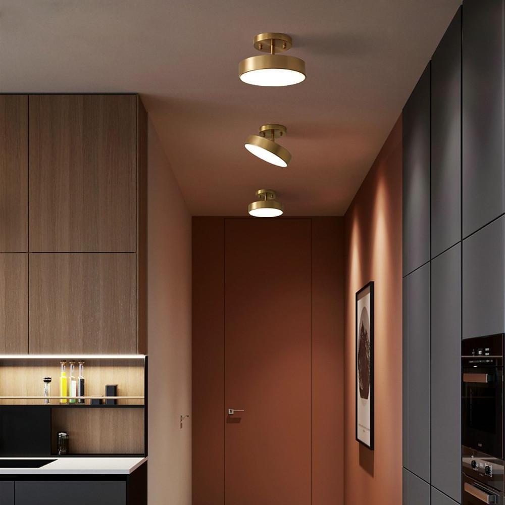 Circular Copper Nordic Adjustable Flush Mount