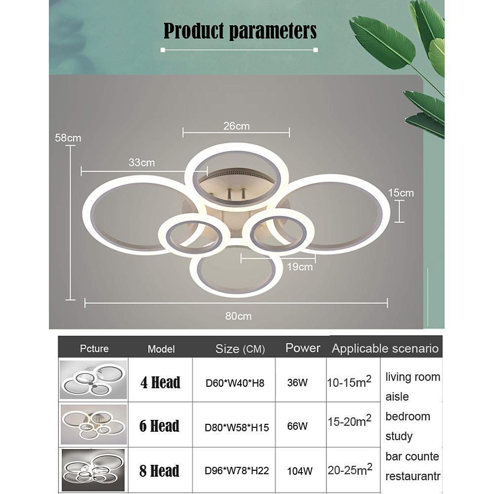 Circles Aluminum Acrylic Cluster Style Design Flush Mount Lighting LED Living Room Bedroom Ceiling Lights-Lighom