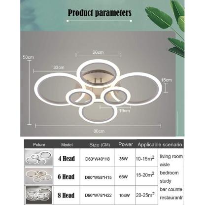 Circles Aluminum Acrylic Cluster Style Design Flush Mount Lighting LED Living Room Bedroom Ceiling Lights-Lighom