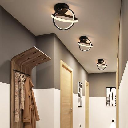 Circle Black Modern LED Flush Mount — Black / Warm White