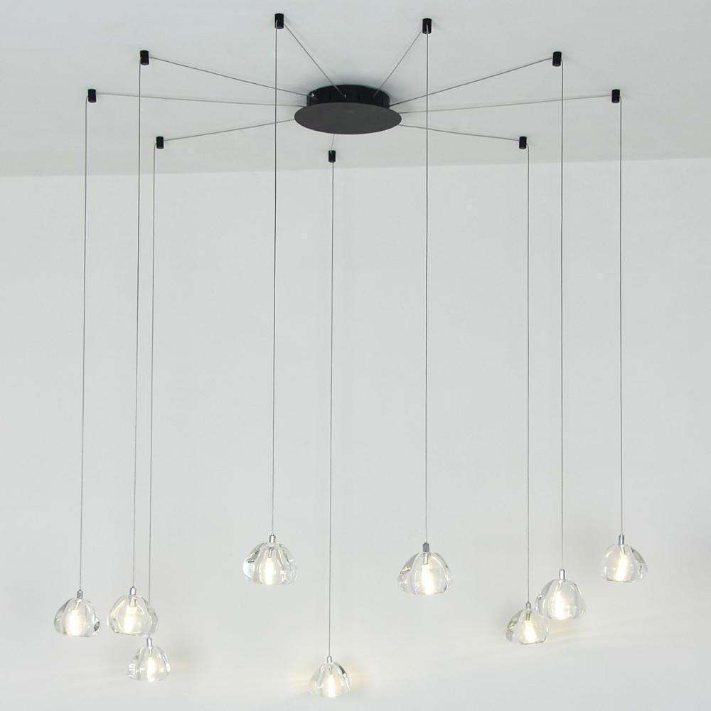 Contemporary cluster raindrop chandeliers in metal — Cool White (6000K)