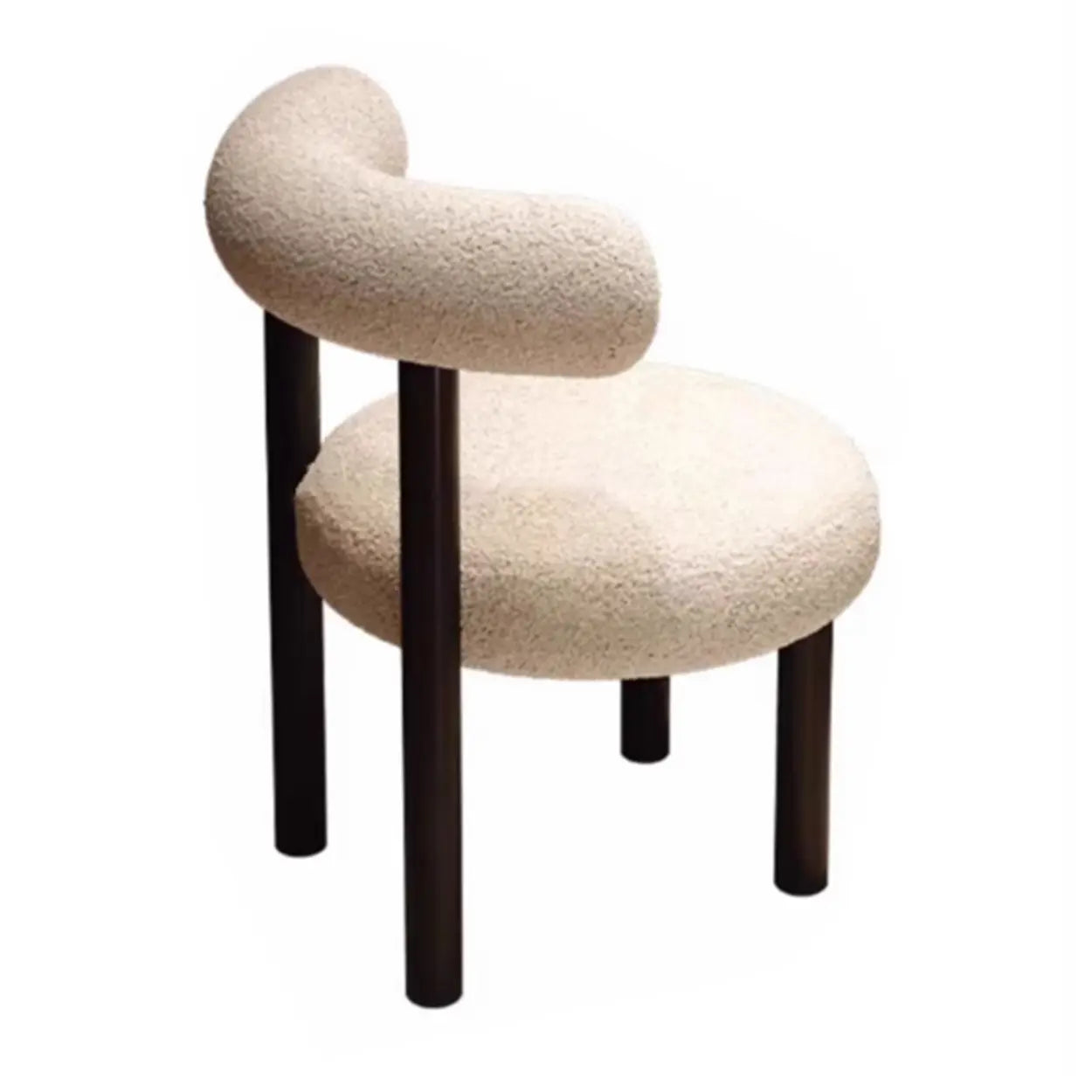 Cream Upholstered Metal Vanity Stool with Arc Back — Pink / 1 Piece