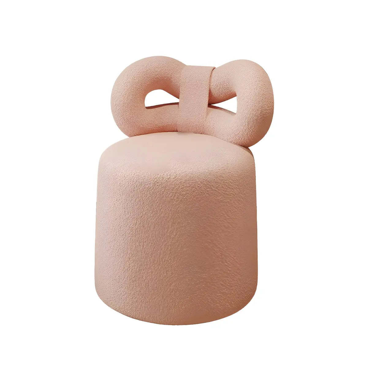 Drum Upholstered Bow-Back Swivel Vanity Stool