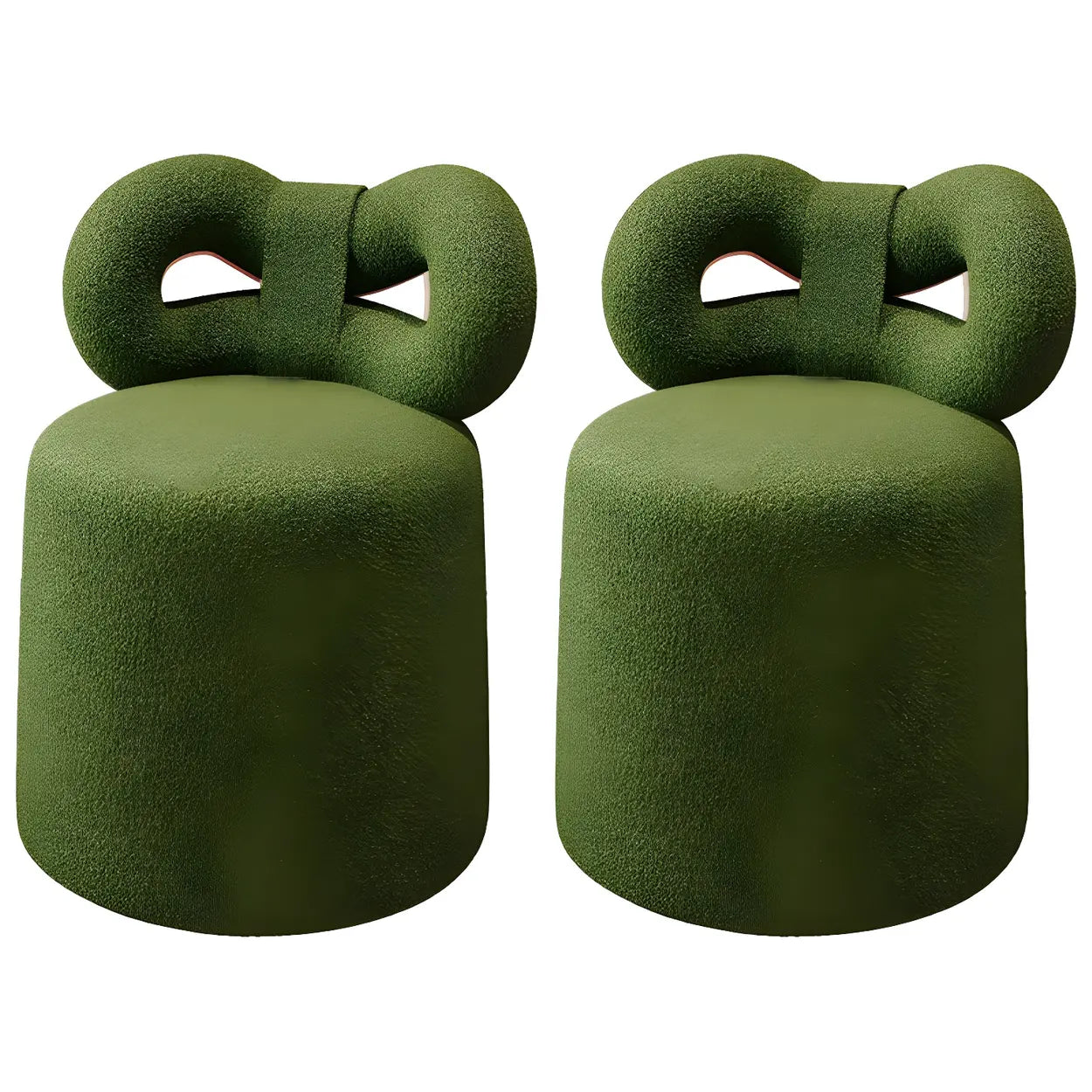 Drum Upholstered Bow-Back Swivel Vanity Stool
