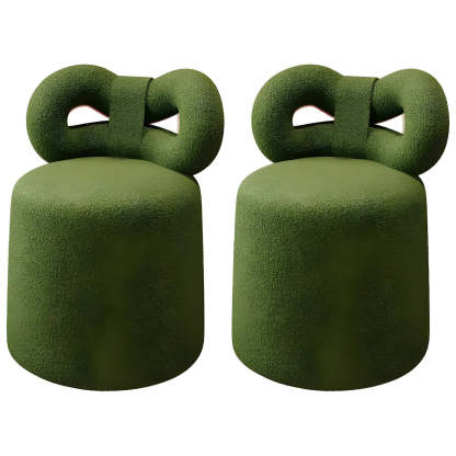 Drum Upholstered Bow-Back Swivel Vanity Stool