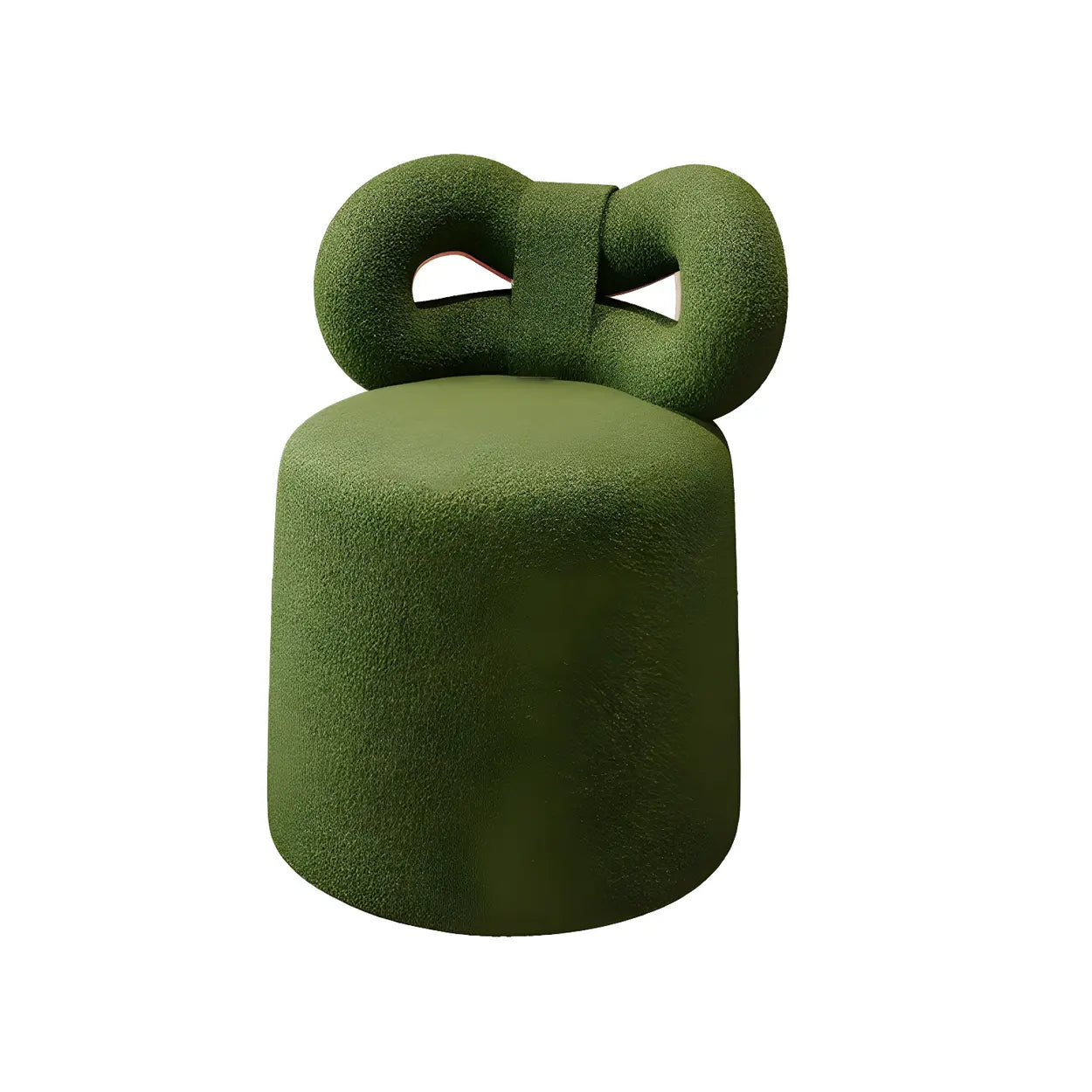 Drum Upholstered Bow-Back Swivel Vanity Stool