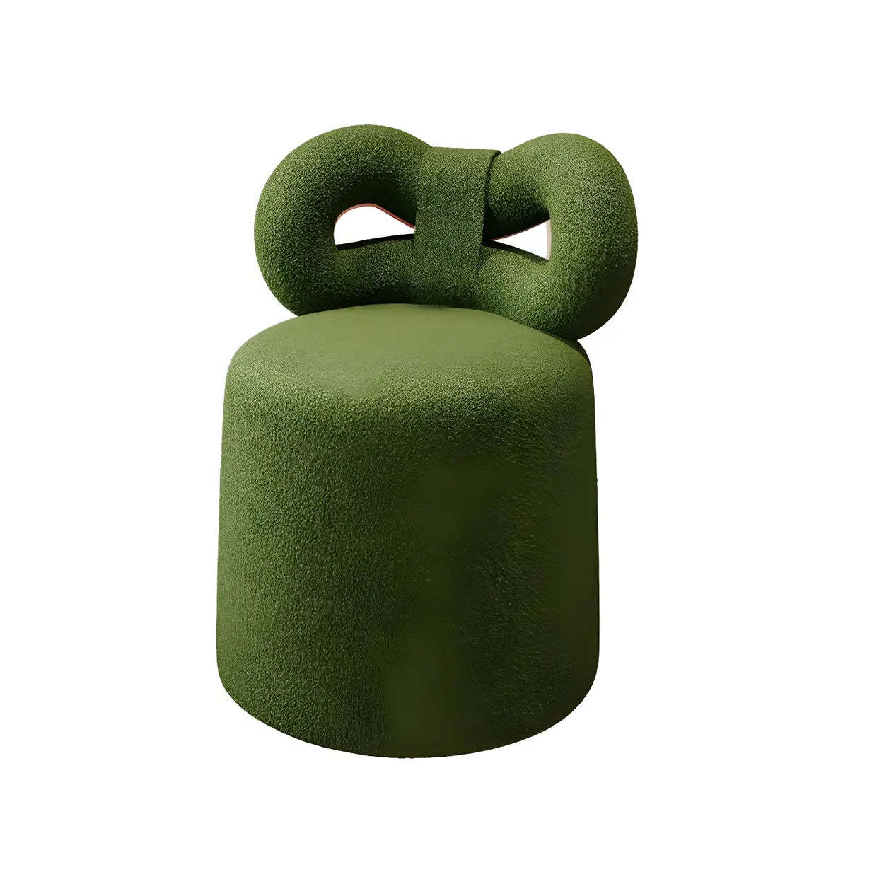 Drum Upholstered Bow-Back Swivel Vanity Stool