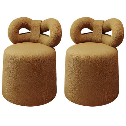Drum Upholstered Bow-Back Swivel Vanity Stool